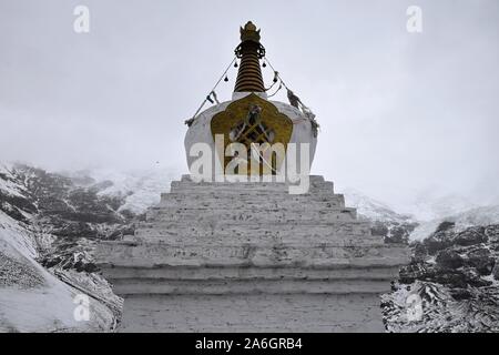 Gyantse Karola ghiacciaio in Gyantse County in Tibet è il più grande che occupa 9,4 chilometri quadrati e raggiungendo a 5,560 metri di alta. Foto Stock