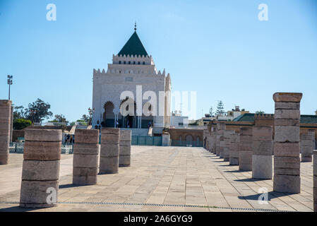 Mausoleo di Mohammed V di Rabat, Marocco Foto Stock