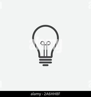 Immagine vettoriale lampada. Icona di lampadine design, Lampadina lineare vettore icona, Idea segno icona, icona della soluzione, pensando concept design, illuminazione lampada elettrica, elettricità, lucentezza, alla moda in stile appartamento illustrazione Illustrazione Vettoriale