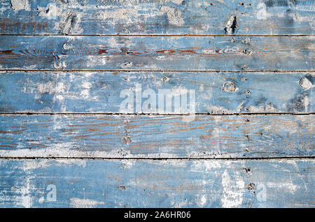 Colorate in blu e sbiadita grungy per legno sfondo. Foto Stock
