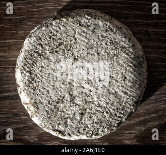 Formaggio artigianale da mucche e capre latte. Testa cilindrica Foto Stock