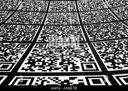 Abstract il codice QR sfondo (abbreviato dalla risposta rapida codice) Foto Stock