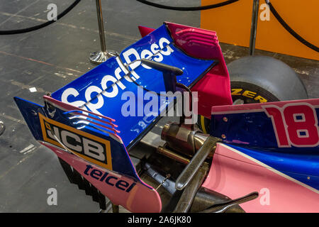Vista ravvicinata di un punto di corse di Formula 1 2019 auto sul display al Big Bang Fair 2019, NEC, Birmingham, Regno Unito. Foto Stock