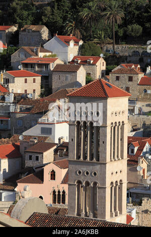 Croazia, Hvar, St Stephen Cattedrale, Torre Foto Stock