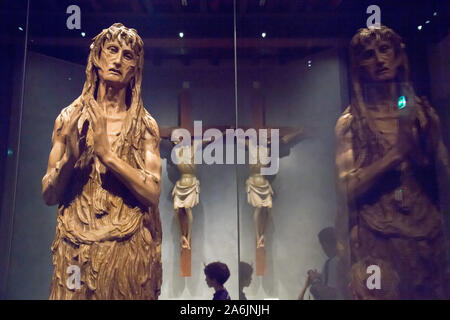 Italiano in legno rinascimentali Maddalena penitente scultura dal XV secolo da Donatello nel Museo dell'Opera del Duomo (Museo di opere di Cathedr Foto Stock