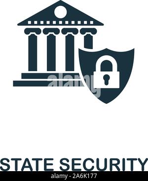 Per la sicurezza di Stato icona vettore simbolo. Segno creativo da pilr raccolta di icone. Riempito stato piatto icona protezione per computer e mobile Illustrazione Vettoriale