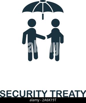 Trattato di sicurezza icona vettore simbolo. Segno creativo da pilr raccolta di icone. Riempito di sicurezza piatto trattato icona per computer e mobile Illustrazione Vettoriale