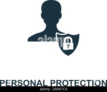 Protezione personale icona vettore simbolo. Segno creativo da pilr raccolta di icone. Piatto riempito la protezione personale icona per computer e mobile Illustrazione Vettoriale