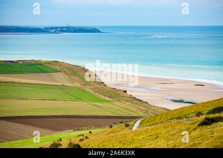 Die französische Opalküste zwischen Cap Gris-Nez und Cap Blanc-Nes in der regione Pas des Calais in Nordfrankreich Foto Stock