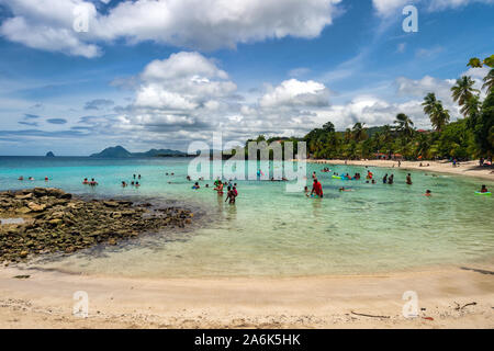 Anse Figuier, Martinica, Francia - 14 August 2019: Anse Figuier spiaggia tropicale in Martinica Foto Stock