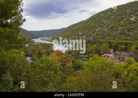 Parco Nazionale di Krka. Cascate. Posizione: Regione di Sibenik e di Knin, Croazia, Europa. Foto V.D. Foto Stock