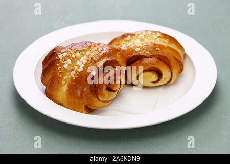 In casa il finlandese panini alla cannella Foto Stock