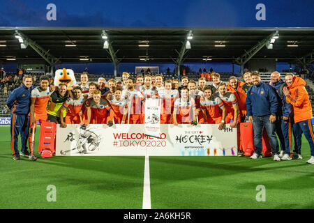 Amstelveen, Paesi Bassi. 27 ott 2019. AMSTELVEEN, 27-10-2019, FIH Hockey Olympic i qualificatori 2019 (l'uomo). Luogo: Wagener Stadion. Benvenuto a Tokyo. Credito: Pro scatti/Alamy Live News Foto Stock