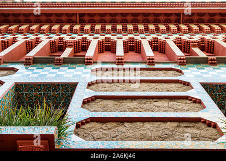 Barcellona Spagna,Catalonia Gracia Neighborhood,Casa Vicens,museo,1885,Antoni Gaudí,architettura,Modernismo Catalano,Patrimonio Mondiale dell'UNESCO,esterno,ornam Foto Stock