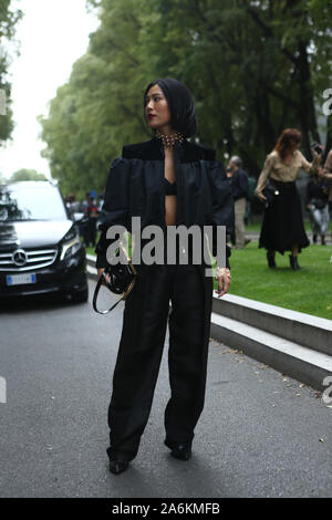 Molly Chiang partecipa allo spettacolo Armani durante la settimana della Moda di Milano Settembre 19,2019 Foto Stock
