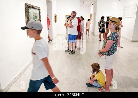 Barcellona Spagna,Catalogna Catalunya,El Born,quartiere storico,Ciutat Vella,la Ribera,Museu Picasso Museum,interno,interno interno,exhi mostra Foto Stock