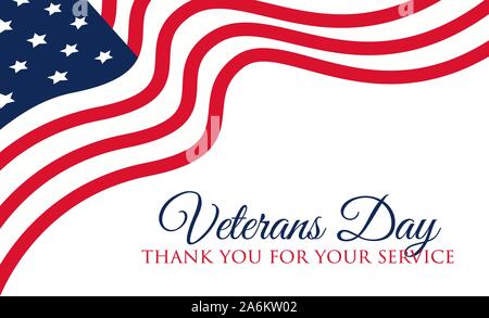 Veterani Day celebrazione illustrazione. Sfondo HD banner. Ricordare e onorare. Illustrazione Vettoriale