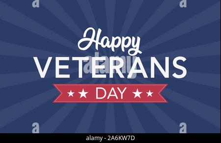 Veterani Day celebrazione illustrazione. Sfondo HD banner. Ricordare e onorare. Illustrazione Vettoriale