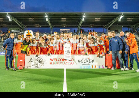 Amstelveen, Paesi Bassi. 27 ott 2019. AMSTELVEEN, 27-10-2019, FIH Hockey Olympic i qualificatori 2019 (l'uomo). Luogo: Wagener Stadion. Benvenuto a Tokyo. Credito: Pro scatti/Alamy Live News Foto Stock