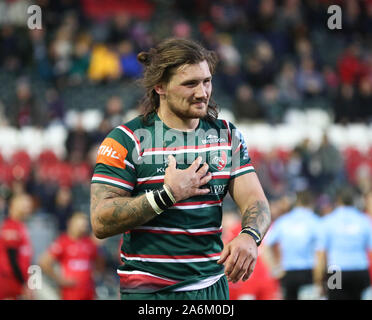 Leicester, Regno Unito. 27 ott 2019. Premiership Inglese Rugby, tigri contro i Saraceni; Guy Thompson di tigri - Editoriale usare carte di credito: Azione Plus immagini di sport/Alamy Live News Foto Stock