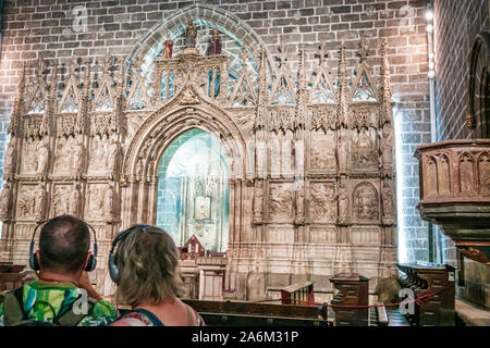 Valencia Spagna Ispanica, Ciutat Vella, città vecchia, centro storico, Plaza Placa de la Reina, Cattedrale Metropolitana Basilica dell'Assunzione di nostra Signora di Foto Stock