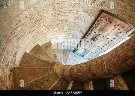 Valencia Spagna,Ciutat Vella,città vecchia,quartiere storico,Torres de Quart,torri difensive in stile gotico,mura medievali,1400,punto di riferimento storico,sto Foto Stock