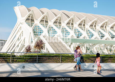 Valencia Spagna,las Artes y las Ciencias,Città delle Arti e delle Scienze,Museo della Scienza Principe Felipe Prince Philip,Santiago Calatrava,architettura,esterno, Foto Stock