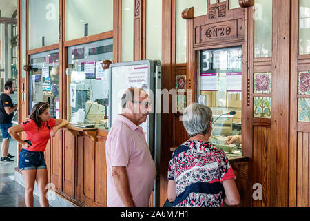 Valencia Spagna,Carrer de Xativa,Estacio del Nord,stazione ferroviaria Renfe,interni,Art Nouveau,architetto Demetrio Ribes Marco,biglietteria, Foto Stock