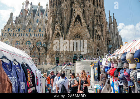 Barcellona Spagna,Catalonia Eixample,Sagrada Familia,Basilica Cattolica Romana,cattedrale,Antoni Gaudí,architettura Art Noveau,Sito Patrimonio Mondiale dell'Umanità dell'UNESCO,e. Foto Stock