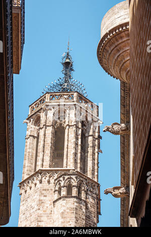 Barcellona Spagna,Catalonia Ciutat Vella,centro storico,quartiere Gotico,Cattedrale di Santa Croce & Sant'Eulalia,cattedrale gotica cattolica,exte Foto Stock