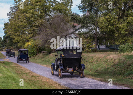 Auto di antiquariato, automobili, a Landis Valley farm museum. Foto Stock