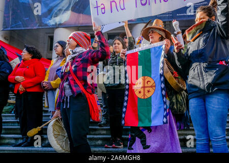 Gli attivisti indigeni in sciopero del clima, Vancouver, British Columbia, Canada Foto Stock