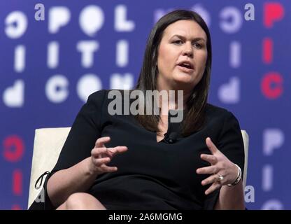 Nashville, Tennessee, Stati Uniti d'America. 27 ott 2019. SARAH HUCKABEE SANDERS partecipa alla quinta edizione di Politicon, "non convenzionale Convenzione politico' che dispone di dibattiti, pannelli, pellicole, commedia e podcast sul tema della politica americana. Credito: Brian Cahn/ZUMA filo/Alamy Live News Foto Stock