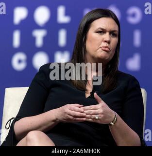 Nashville, Tennessee, Stati Uniti d'America. 27 ott 2019. SARAH HUCKABEE SANDERS partecipa alla quinta edizione di Politicon, "non convenzionale Convenzione politico' che dispone di dibattiti, pannelli, pellicole, commedia e podcast sul tema della politica americana. Credito: Brian Cahn/ZUMA filo/Alamy Live News Foto Stock