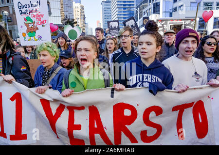 Sustainabilitees clima a colpire con Greta Thunberg, Vancouver, British Columbia, Canada Foto Stock