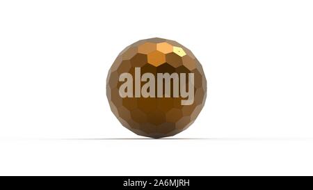 3D rendering di un favo sfera esagonale isolato su bianco Foto Stock