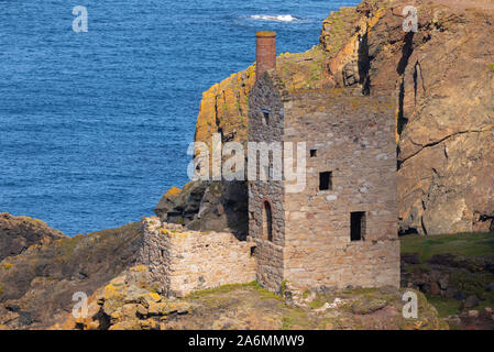 Motore di Crown House a miniere Botallack sulla North Cornish Coast Foto Stock