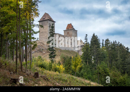 Il castello di Kasperk, è detto di essere il più altamente trova castello reale nella Repubblica Ceca. Foto Stock