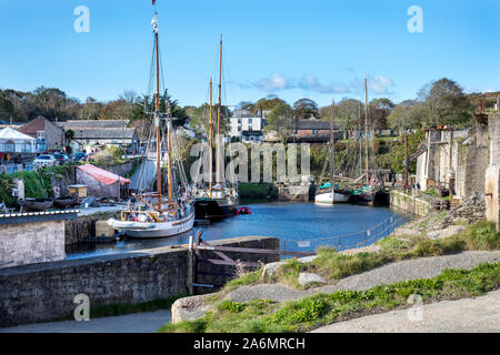 Tall Ships a Charlestown, Cornwall. Foto Stock