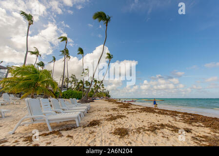 Punta Cana / Repubblica Dominicana - 13 Aprile 2014: Paradiso di vacanza, sole, mare, sabbia e bella vista Foto Stock