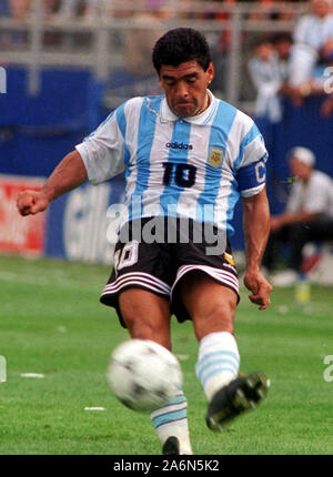 Diego Maradona durante la Coppa del Mondo USA 1994 Foto Stock