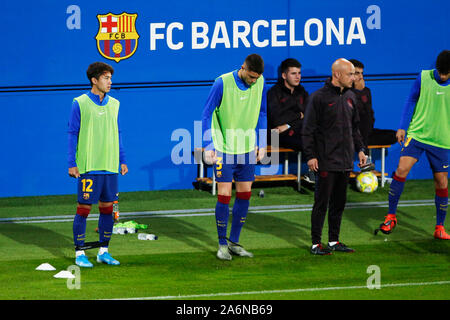 Sant Joan Despi, Spagna. Credito: D. 27 oct, 2019. Hiroki Abe (Barcellona B) Calcio/Calcetto : spagnolo "La Liga Segunda divisione B' gruppo 3 match tra FC Barcelona B 1-0 Sabadell a Estadi Johan Cruyff a Sant Joan Despi, Spagna. Credito: D .Nakashima/AFLO/Alamy Live News Foto Stock