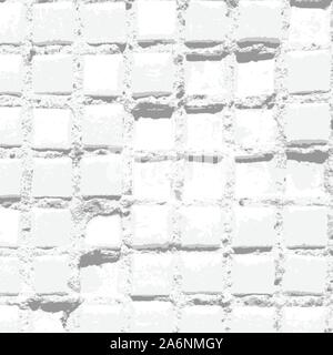Sfondo bianco con il vecchio grungy piastrelle e pattern luminoso texture danneggiate Illustrazione Vettoriale