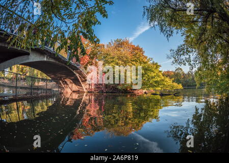 Paesaggio autunnale di Bucarest, Romania, Herastrau park da ottobre 2019 Foto Stock