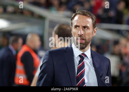 Sofia, Bulgaria - 14 Ottobre 2019: Inghilterra del manager Gareth Southgate è visto prima la Bulgaria vs Inghilterra match parte del 2020 Qualificatore europea. Foto Stock