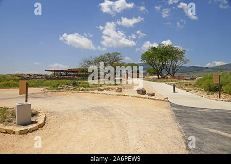 Tel Hazor (anche Hatzor, Tell el-Qedah‎), è un sito archeologico dillo al sito dell antica Cazor, si trova in Israele, Galilea superiore. In Medio Bronz Foto Stock