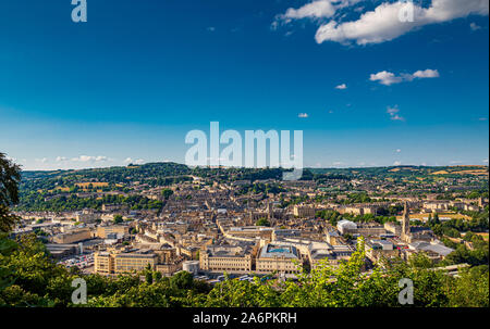 Bath City, Somerset, Regno Unito. Vista da Alexandra Park. Foto Stock