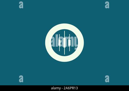 Combinazione di cerchio logo design con grafico a barre. Minimalista e moderno vettore illustration design adatto per viaggi di affari o di un marchio Illustrazione Vettoriale