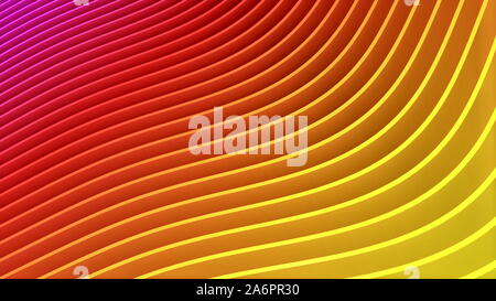Righe colorate di rosso e strisce gialle sventolare e delle ondeggianti Foto Stock