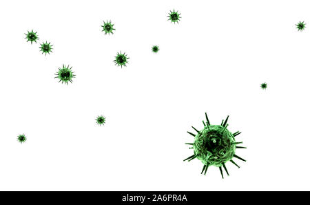 Linfociti e virus, la cellula di cancro, rendering 3d di cellule del cancro, la cellula di cancro ed i linfociti,T-linfociti attacco una migrazione di cellule di cancro Foto Stock